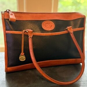 Coldwater Canyon Black and Brown Leather Shoulder Bag.